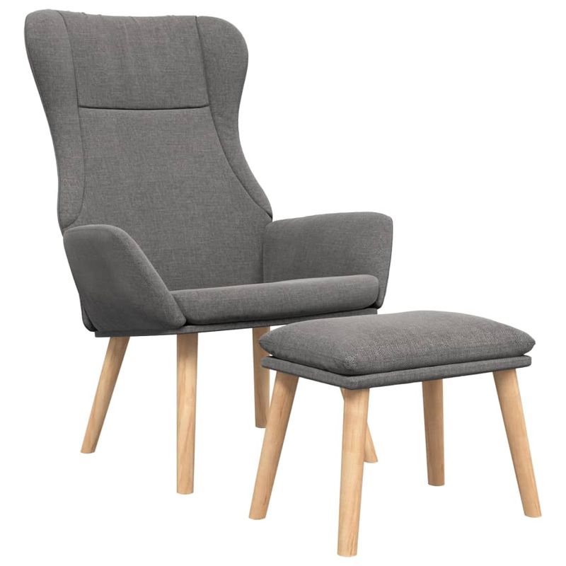 Casa si Gradina - Mobilier - Scaune si fotolii - Fotolii - Fotoliu de relaxare cu taburet, gri deschis, textil - Infinity.ro