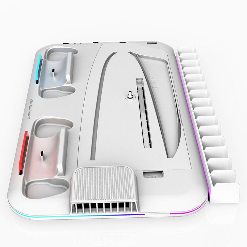 PC, gaming si accesorii - Gaming - Accesorii gaming - Accesorii console gaming - Stand racire incarcare vertical Ps5 OnXsmart®, 5 in 1 multifunctional, Incarcare dubla controllere, 15 Sloturi Jocuri - Infinity.ro