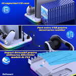 PC, gaming si accesorii - Gaming - Accesorii gaming - Accesorii console gaming - Stand racire incarcare vertical Ps5 OnXsmart®, 5 in 1 multifunctional, Incarcare dubla controllere, 15 Sloturi Jocuri - Infinity.ro