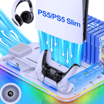 PC, gaming si accesorii - Gaming - Accesorii gaming - Accesorii console gaming - Stand racire incarcare vertical Ps5 OnXsmart®, 5 in 1 multifunctional, Incarcare dubla controllere, 15 Sloturi Jocuri - Infinity.ro
