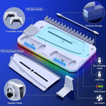 PC, gaming si accesorii - Gaming - Accesorii gaming - Accesorii console gaming - Stand racire incarcare vertical Ps5 OnXsmart®, 5 in 1 multifunctional, Incarcare dubla controllere, 15 Sloturi Jocuri - Infinity.ro