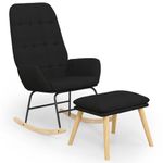 Casa si Gradina - Gradina si terasa - Balansoare si hamace - Balansoare - Scaun balansoar cu taburet, Negru, material textil, cantitate în pachet: 1, model cu suport de picioare - Infinity.ro