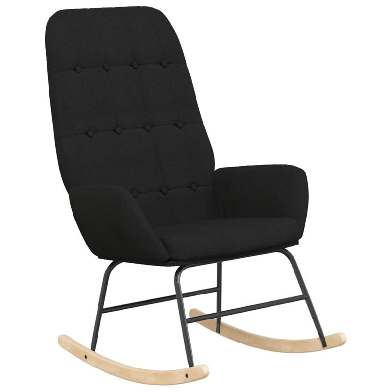 Casa si Gradina - Gradina si terasa - Balansoare si hamace - Balansoare - Scaun balansoar cu taburet, Negru, material textil, cantitate în pachet: 1, model cu suport de picioare - Infinity.ro