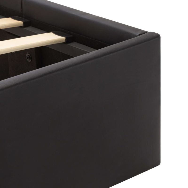 Casa si Gradina - Mobilier - Paturi si accesorii - Paturi - Cadru pat hidraulic cu lada LED negru 160x200cm piele ecologica - Infinity.ro