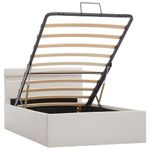 Casa si Gradina - Mobilier - Paturi si accesorii - Paturi - Cadru pat hidraulic cu lada LED alb 90x200 cm piele ecologica - Infinity.ro