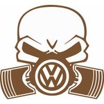Auto si Moto - Intretinere auto - Stickere auto - Sticker auto, IMAGE, Piston skull VOLKSWAGEN, cupru, 22 x 20 cm - Infinity.ro