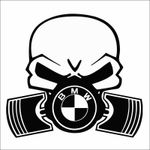 Auto si Moto - Intretinere auto - Stickere auto - Sticker auto, IMAGE, Piston skull BMW, negru, 22 x 20 cm - Infinity.ro