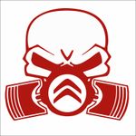 Auto si Moto - Intretinere auto - Stickere auto - Sticker auto, IMAGE, Piston skull CITROEN, rosu, 22 x 20 cm - Infinity.ro