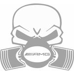 Auto si Moto - Intretinere auto - Stickere auto - Sticker auto, IMAGE, Piston skull AMG, argintiu, 22 x 20 cm - Infinity.ro