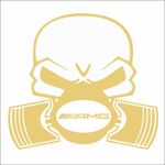 Auto si Moto - Intretinere auto - Stickere auto - Sticker auto, IMAGE, Piston skull AMG, auriu, 22 x 20 cm - Infinity.ro