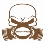 Auto si Moto - Intretinere auto - Stickere auto - Sticker auto, IMAGE, Piston skull AMG, cupru, 22 x 20 cm - Infinity.ro
