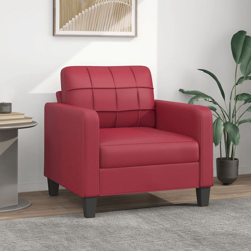 Casa si Gradina - Mobilier - Canapele si coltare - Canapele - Canapea de o persoana, rosu vin, 60 cm, piele ecologica - Infinity.ro