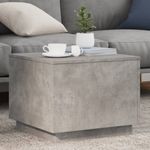 Casa si Gradina - Mobilier - Mese si birouri - Masute de cafea - Masuta de cafea cu lumini LED, gri beton, 50x50x40 cm - Infinity.ro
