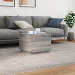 Casa si Gradina - Mobilier - Mese si birouri - Masute de cafea - Masuta de cafea cu lumini LED, gri sonoma, 50x50x40 cm - Infinity.ro