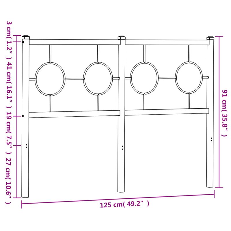 Casa si Gradina - Mobilier - Paturi si accesorii - Accesorii paturi - Tablie de pat metalica, negru, 120 cm - Infinity.ro