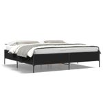 Casa si Gradina - Mobilier - Paturi si accesorii - Paturi - Cadru de pat, negru, 200x200 cm, lemn prelucrat si metal - Infinity.ro