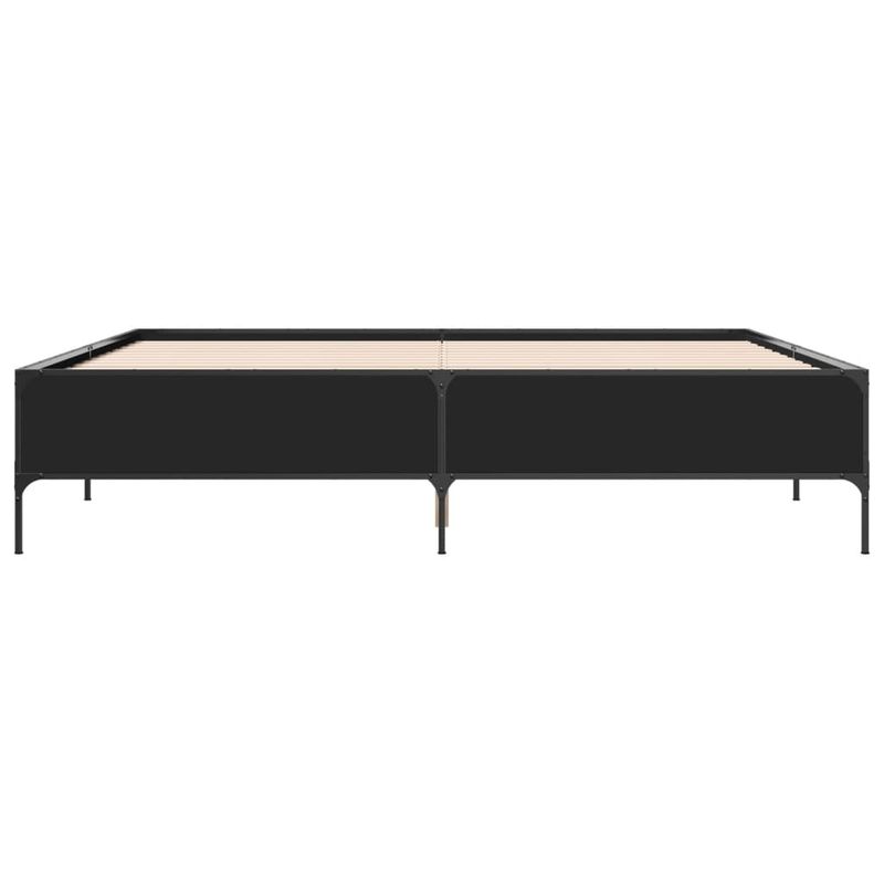Casa si Gradina - Mobilier - Paturi si accesorii - Paturi - Cadru de pat, negru, 200x200 cm, lemn prelucrat si metal - Infinity.ro