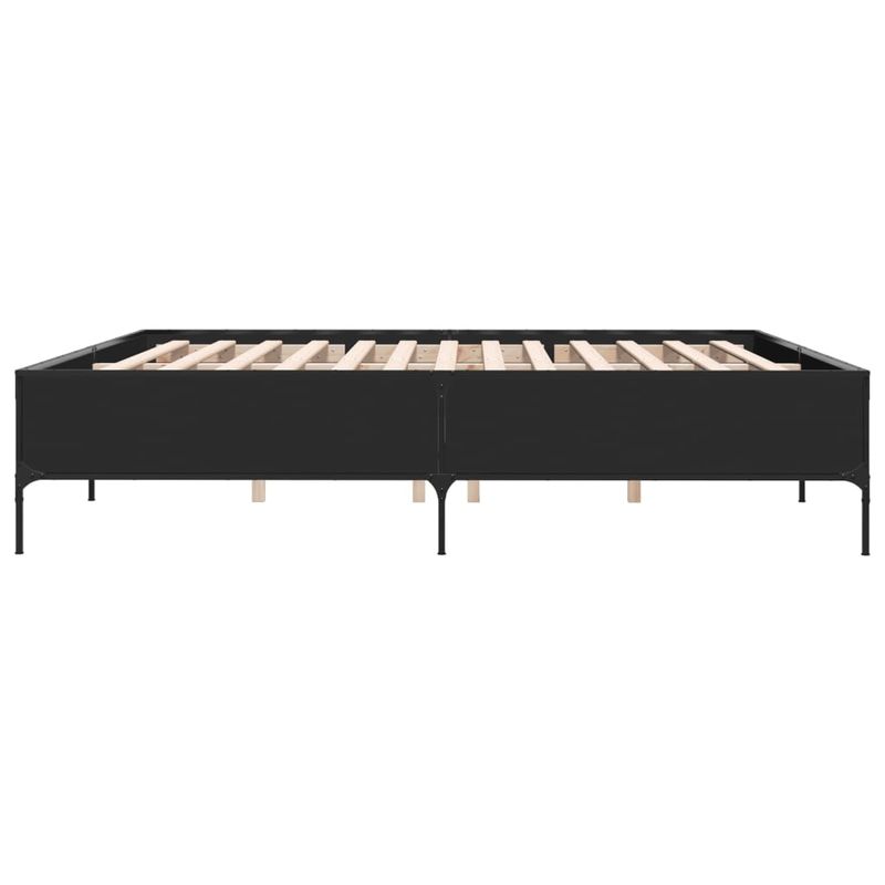 Casa si Gradina - Mobilier - Paturi si accesorii - Paturi - Cadru de pat, negru, 200x200 cm, lemn prelucrat si metal - Infinity.ro