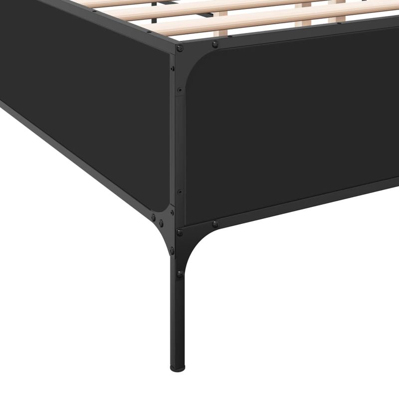Casa si Gradina - Mobilier - Paturi si accesorii - Paturi - Cadru de pat, negru, 200x200 cm, lemn prelucrat si metal - Infinity.ro