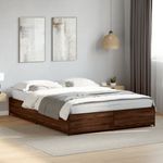 Casa si Gradina - Mobilier - Paturi si accesorii - Paturi - Cadru de pat, stejar maro, 140x200 cm, lemn prelucrat si metal - Infinity.ro