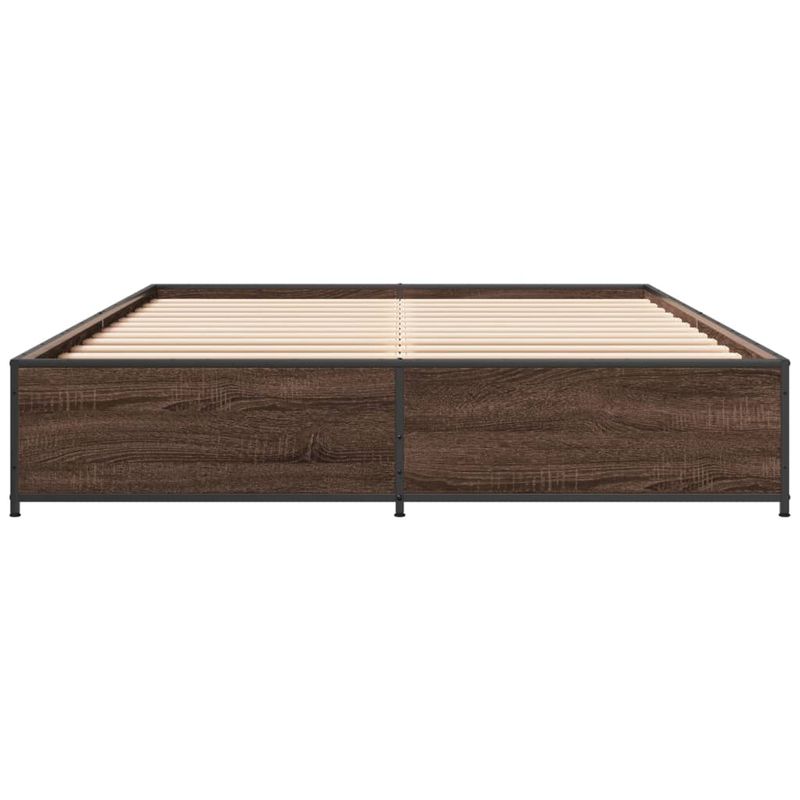 Casa si Gradina - Mobilier - Paturi si accesorii - Paturi - Cadru de pat, stejar maro, 140x200 cm, lemn prelucrat si metal - Infinity.ro