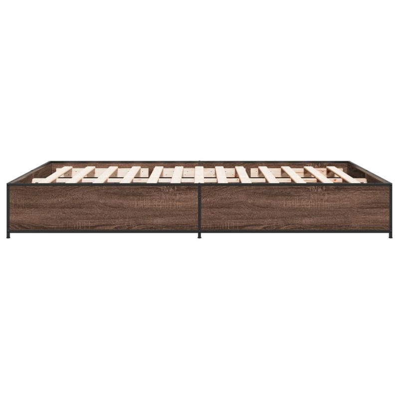 Casa si Gradina - Mobilier - Paturi si accesorii - Paturi - Cadru de pat, stejar maro, 140x200 cm, lemn prelucrat si metal - Infinity.ro