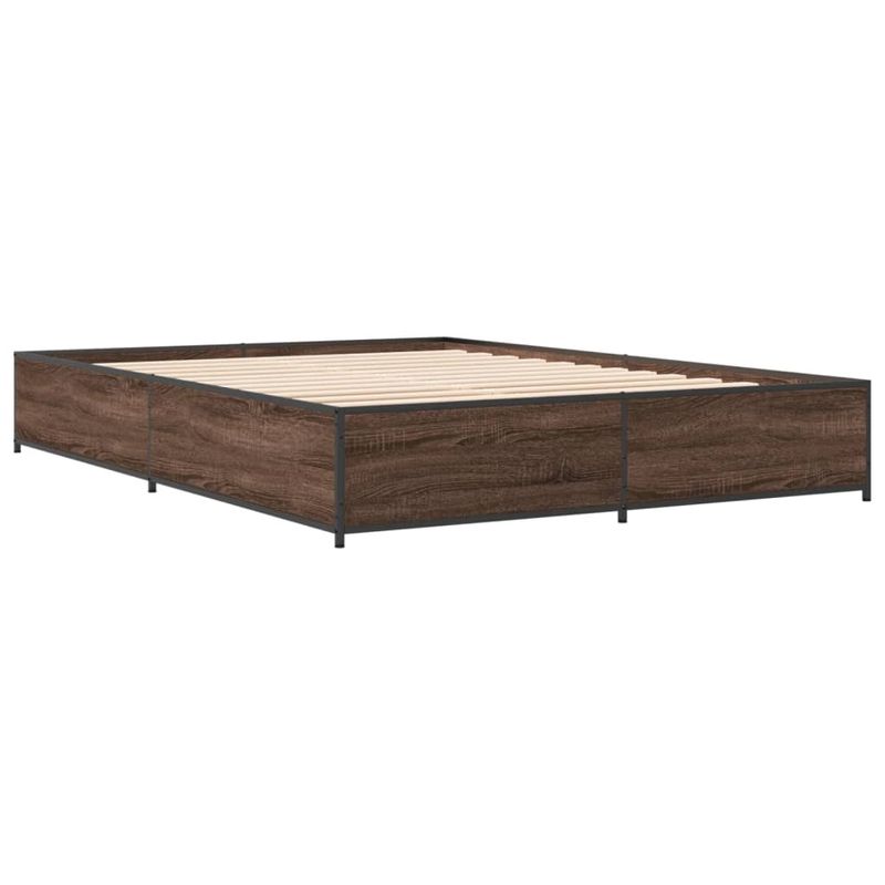 Casa si Gradina - Mobilier - Paturi si accesorii - Paturi - Cadru de pat, stejar maro, 140x200 cm, lemn prelucrat si metal - Infinity.ro