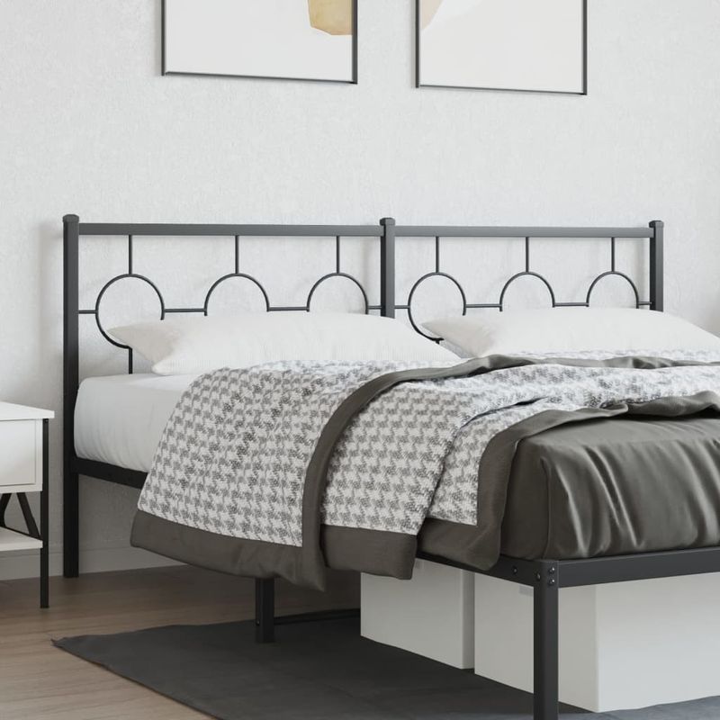 Casa si Gradina - Mobilier - Paturi si accesorii - Accesorii paturi - Tablie de pat metalica, negru, 180 cm - Infinity.ro