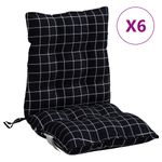 Casa si Gradina - Textile si covoare - Perne si pilote - Perne decorative - Perne scaun cu spatar mic, 6 buc., negru carouri, textil oxford - Infinity.ro