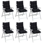 Casa si Gradina - Textile si covoare - Perne si pilote - Perne decorative - Perne scaun cu spatar mic, 6 buc., negru carouri, textil oxford - Infinity.ro