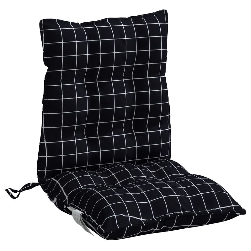 Casa si Gradina - Textile si covoare - Perne si pilote - Perne decorative - Perne scaun cu spatar mic, 6 buc., negru carouri, textil oxford - Infinity.ro