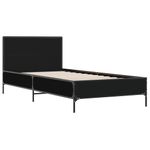Casa si Gradina - Mobilier - Paturi si accesorii - Paturi - Cadru de pat, negru, 75x190 cm, lemn prelucrat si metal - Infinity.ro