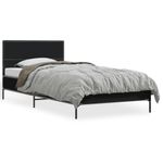 Casa si Gradina - Mobilier - Paturi si accesorii - Paturi - Cadru de pat, negru, 75x190 cm, lemn prelucrat si metal - Infinity.ro
