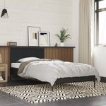 Casa si Gradina - Mobilier - Paturi si accesorii - Paturi - Cadru de pat, negru, 75x190 cm, lemn prelucrat si metal - Infinity.ro