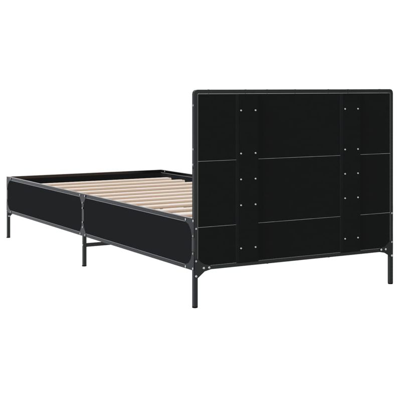 Casa si Gradina - Mobilier - Paturi si accesorii - Paturi - Cadru de pat, negru, 75x190 cm, lemn prelucrat si metal - Infinity.ro