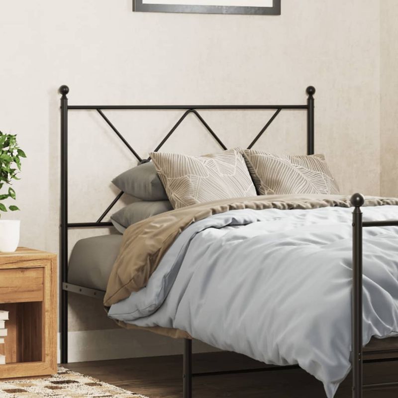 Casa si Gradina - Mobilier - Paturi si accesorii - Accesorii paturi - Tablie de pat metalica, negru, 90 cm - Infinity.ro