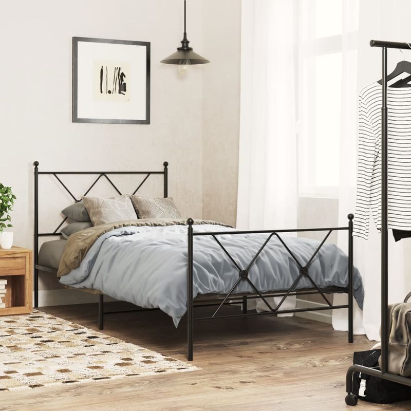 Casa si Gradina - Mobilier - Paturi si accesorii - Accesorii paturi - Tablie de pat metalica, negru, 90 cm - Infinity.ro
