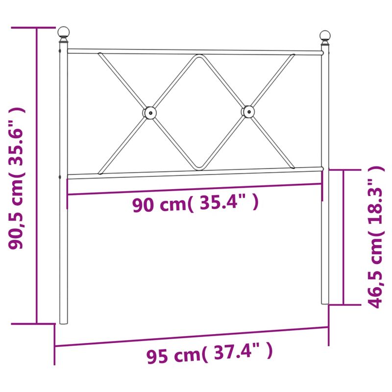 Casa si Gradina - Mobilier - Paturi si accesorii - Accesorii paturi - Tablie de pat metalica, negru, 90 cm - Infinity.ro