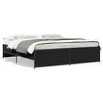 Casa si Gradina - Mobilier - Paturi si accesorii - Paturi - Cadru de pat, negru, 200x200 cm, lemn prelucrat si metal - Infinity.ro