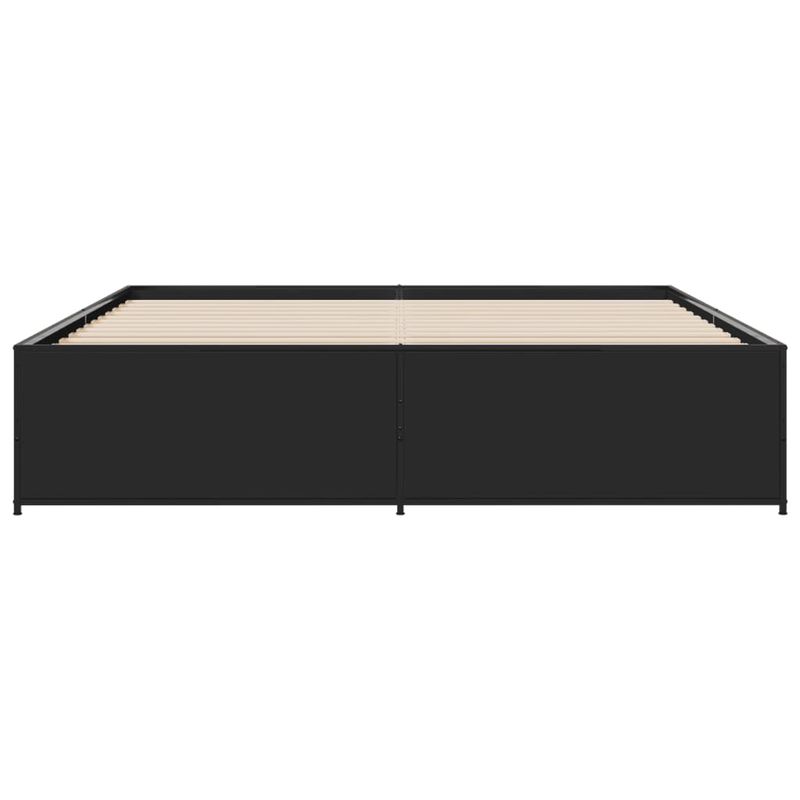 Casa si Gradina - Mobilier - Paturi si accesorii - Paturi - Cadru de pat, negru, 200x200 cm, lemn prelucrat si metal - Infinity.ro