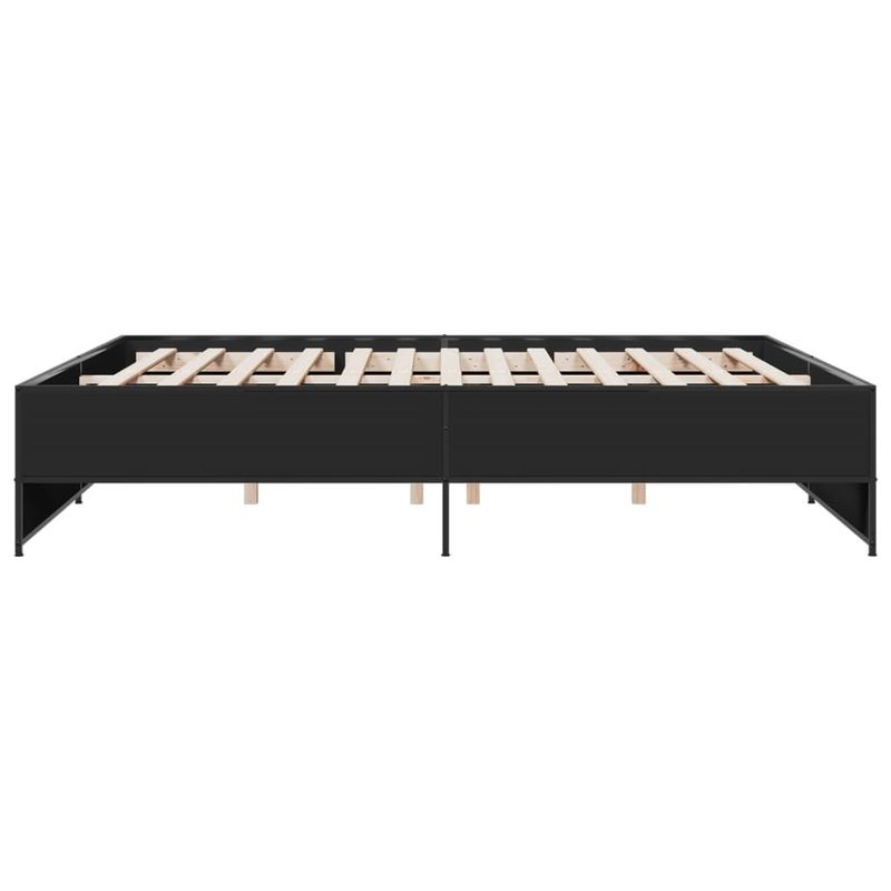 Casa si Gradina - Mobilier - Paturi si accesorii - Paturi - Cadru de pat, negru, 200x200 cm, lemn prelucrat si metal - Infinity.ro