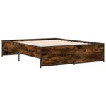 Casa si Gradina - Mobilier - Paturi si accesorii - Paturi - Cadru de pat, stejar fumuriu 150x200 cm lemn prelucrat si metal - Infinity.ro