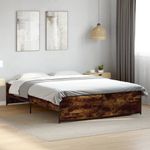 Casa si Gradina - Mobilier - Paturi si accesorii - Paturi - Cadru de pat, stejar fumuriu 150x200 cm lemn prelucrat si metal - Infinity.ro