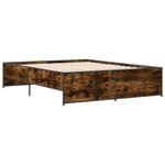 Casa si Gradina - Mobilier - Paturi si accesorii - Paturi - Cadru de pat, stejar fumuriu 150x200 cm lemn prelucrat si metal - Infinity.ro