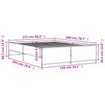 Casa si Gradina - Mobilier - Paturi si accesorii - Paturi - Cadru de pat, stejar fumuriu 150x200 cm lemn prelucrat si metal - Infinity.ro