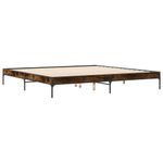 Casa si Gradina - Mobilier - Paturi si accesorii - Paturi - Cadru de pat, stejar fumuriu 200x200 cm lemn prelucrat si metal - Infinity.ro