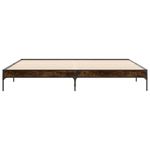 Casa si Gradina - Mobilier - Paturi si accesorii - Paturi - Cadru de pat, stejar fumuriu 200x200 cm lemn prelucrat si metal - Infinity.ro