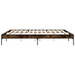 Casa si Gradina - Mobilier - Paturi si accesorii - Paturi - Cadru de pat, stejar fumuriu 200x200 cm lemn prelucrat si metal - Infinity.ro