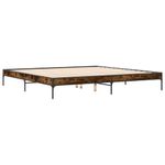Casa si Gradina - Mobilier - Paturi si accesorii - Paturi - Cadru de pat, stejar fumuriu 200x200 cm lemn prelucrat si metal - Infinity.ro
