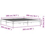 Casa si Gradina - Mobilier - Paturi si accesorii - Paturi - Cadru de pat, stejar fumuriu 200x200 cm lemn prelucrat si metal - Infinity.ro